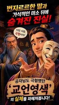 [1분 사자성어] #교언영색 뜻과 유래 #사자성어 #고사성어 선거철 정치인과 사과문 쓰는 유튜버의 공통점? ㅋㅋㅋ