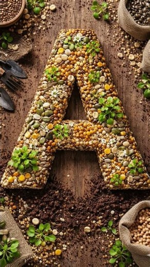 Seed Farming “A” – Nature-Inspired Alphabet Art 🌱 #Aletters