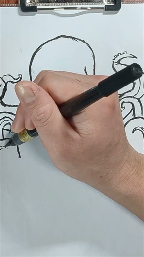 Brush pen drawing idea's #shorts #art #drawing #ytshorts #artist -NO.23