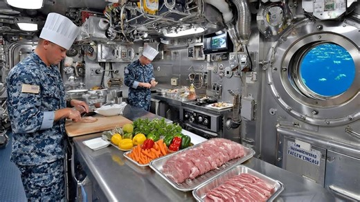 How navy chefs feed 150 sailors in a tiny kitchen deep underwater