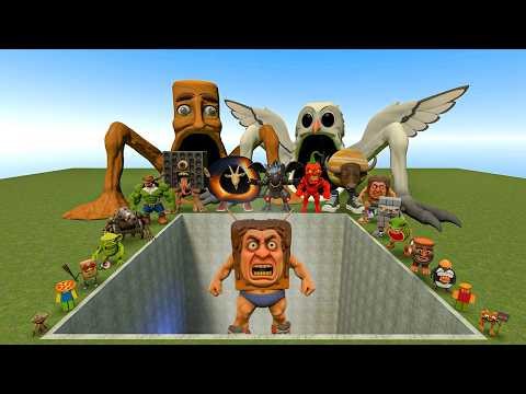 AI Brainrot Memes vs Anomali Roti Sweety Bosses in Giant Pit – Gmod Chaos