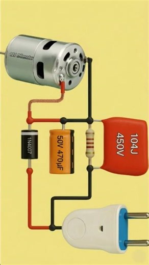 12V DC motor directly on 220V circuit diagram #automobile #shorts#foryou #crazy chapur