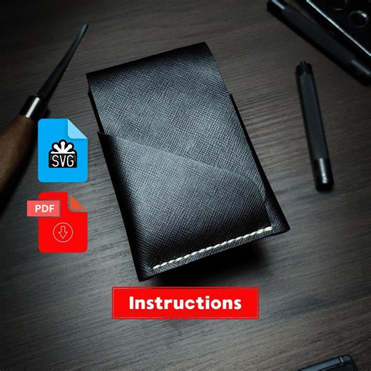 Leather Edc Pattern Cardholder Wallet Men Craft Diy Template A4 US Letter Size 8.5x11" Svg Pdf Handcrafted Works Goods Purse Tutorial - Etsy