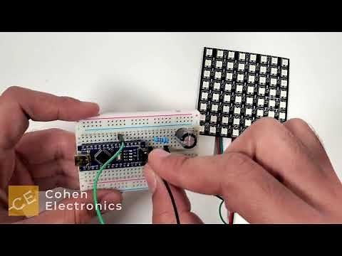 Arduino to WS2812B LED Matrix Breadboard Circuit Tutorial