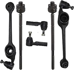 PartsW - 6 Pc for SATURN SC 1991-1992/SATURN SC1 1993-2002 +MORE (Check Models), Suspension Kit Front Inner Outer Tie Rod Ends Lower Control Arm and Ball Joints Left Right Side
