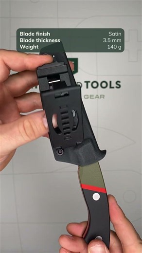 Kizer Hissbite 1109A2, Satin AEB L, Black & OD Green & Red G10, fixed knife, Boris Bairov design