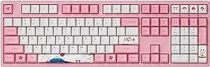 Amazon.com: Akko World Tour Tokyo 108-Key R1 Wired Pink Mechanical Gaming Keyboard, Programmable with OEM Profiled PBT Dye-Sub Keycaps and N-Key Rollover, Mac/Win Compatible (Akko Cream Yellow Switch) : Video Games