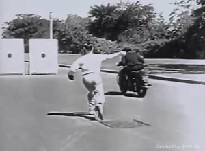 151K views · 2.8K reactions | Pitching legend Bob Feller tests the speed of his fastball vs. a speeding motorcycle! Gotta love that scientific method, not to mention that Bob is wearing dress shoes on pavement! #MLB #Baseball #History | Baseball by BSmile | Facebook