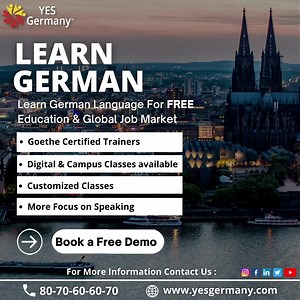 German language, German Deutsch, the official language of both Germany and Austria, and one of the official languages of Switzerland. German belongs to the West Germanic group of the Indo-European language family, along with English, Frisian, and Dutch. Learn the German Language For FREE Education & Global Job Market 👉🏻 Goethe Certified Trainers 👉🏻 Digital & Campus Classes available 👉🏻 Customized Classes 👉🏻 More Focus on Speaking What are You Waiting For?? Get yourself Enrolled with us ☎