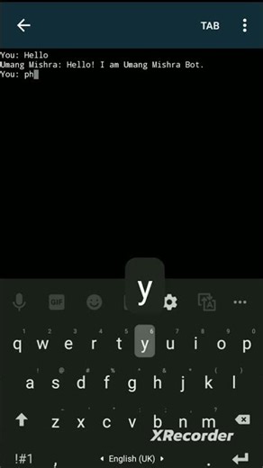 😱I have Made my Own Chatbot by using Python Umang Mishra bot#co #chatbot #codebot #Umang #smartbots