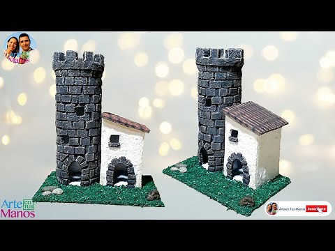 🔴Cómo Hacer CASAS y TORRES Para Pesebres, Belenes con RECICLAJE, Tutorial con Arte en Tus Manos