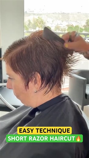 EASY TECHNIQUE SHORT RAZOR HAIRCUT BY VIVYAN HERMUZ! 🤩🏆✂️✨ #razorhaircut #shorthaircut #hairstyle