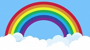 Download Cloud rainbow sky cartoon copy space background template for kids for free