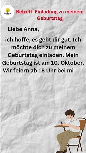 How to Write a Simple German A1 Level Letter #germanforbeginners