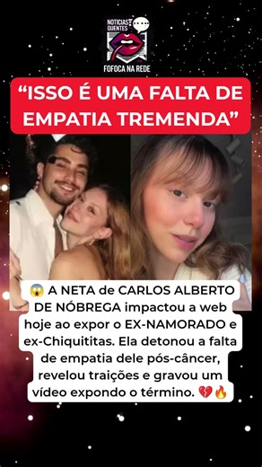 A NETA de CARLOS ALBERTO DE NÓBREGA revelou em um vídeo a traição do EX-CHIQUITITAS.