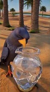 Thirsty crow 3D animation video