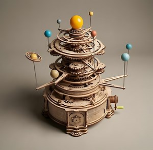 3D Wooden Mechanical Orrery Puzzle – Rotating Solar System Model Kit - Etsy