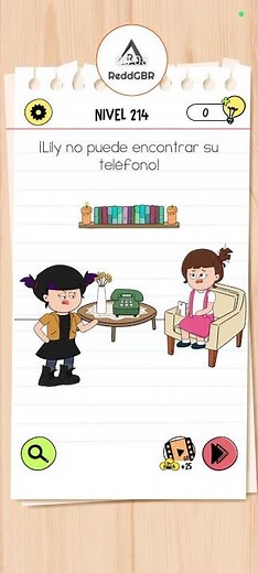 Brain Test 4 Nivel 214 - Lily no puede encontrar su telefono
