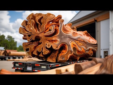 Design a Large Table from a Giant 100-Year-Old Tree Stump - See How a Young Carpenter Did It