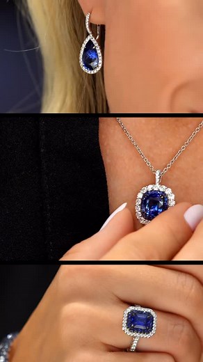 This sapphire suite blends vivid blue sapphires with diamond-lined silhouettes that feel modern, sharp, and effortlessly coordinated. Bold color, clean lines, and pieces that look as good together as they do solo. 💙 | Hamra Jewelers