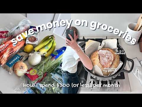 How I Grocery Shop on $300/Month + Weekly Meal Plan | Shopping for One
