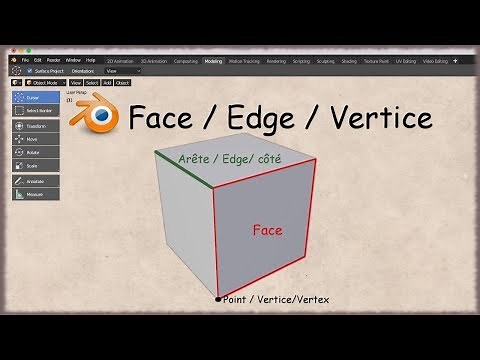 Blender 2.8 French tutorial - Managing vertices, edges, faces (Episode 10)
