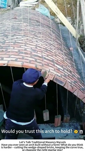 Brick Arch Mastery – Building a Curve Without a Form 🧱👷