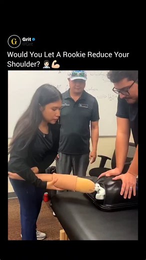 Grit on Instagram: "This rookie orthopedic nurse handled the shoulder reduction like a total pro. Her technique was clean, calm, and surprisingly smooth for someone still early in her career. You can see the confidence in her movements. No rush, no panic, just steady hands and perfect control. That kind of composure is rare, even in experienced staff. Now the real question is… Would YOU let a rookie reduce your shoulder? Credits : mn-medical/yt #doctor #engineering #nurse #technology #fyp #viral