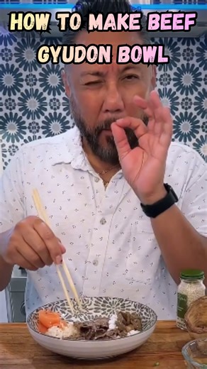 Gyudon bowl savory Japanese beef rice dish