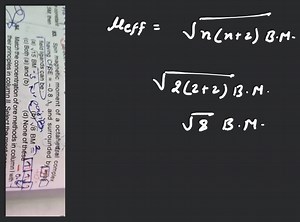 The magnetic moment of octahedral complex having CFSE = –0.8 ∆... | Filo