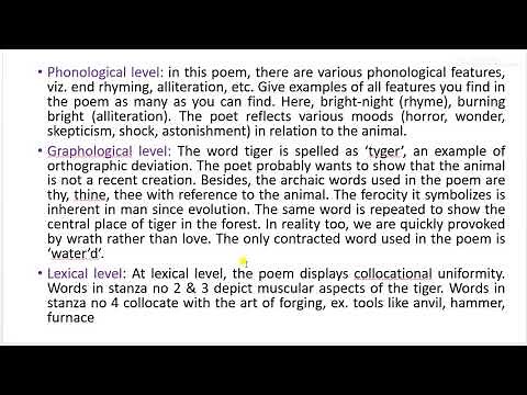 Sample stylistic analysis