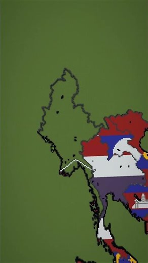 Medium Scale Myanmar Revamped #minecraft #burma #asia #maps #flags #geography