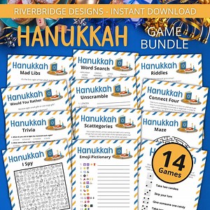 Hanukkah Game Bundle | Printable Hanukkah Games for Kids and Adults | Chanukah Party Games and Activities | Family Games | Classroom Games - Etsy