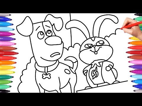 THE SECRET LIFE OF PETS 2 // MAX AND SNOWBALL RABBIT COLORING PAGES // HOW TO DRAW MAX PETS 2