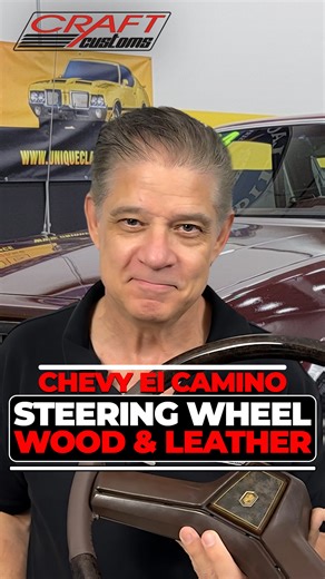 A fresh take on a classic. This 1984 Chevy El Camino just got a major interior upgrade with a restored steering wheel featuring rich wood grain on the top and bottom, matched perfectly to the dash and trim. We added custom leather to match the interior, finished it off with clean hand-stitched seams, and the result speaks for itself. The steering wheel is the most touched and seen part of any car — when it looks new, your whole ride feels new. At Craft Customs, we bring life back to classics fro