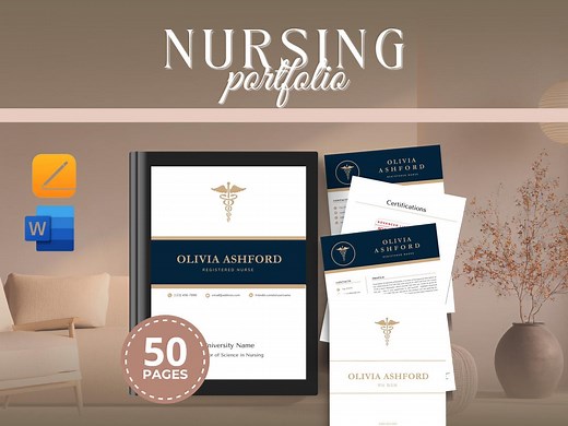 Nursing Portfolio Template, Curriculum Vitae, Nurse Resume Template and Cover Letter, Professional Portfolio Template, CNA Resume Template - Etsy
