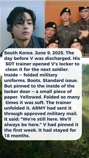 What V's Trainer Found in His Locker on the Last Day Will Destroy You
