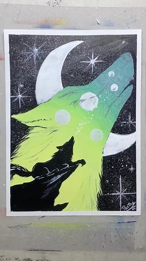 Fantasy Wolf Drawing with Oil Pastels | Art