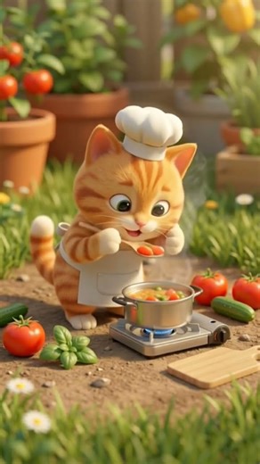 Funny Cat Cooking Food 🍲🐱 | 3D Animation for Kids & All Ages