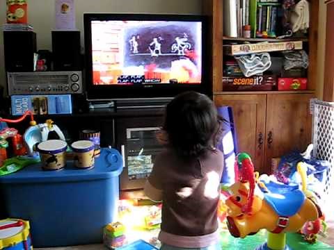 Boo laughing at the Coo Coo bird