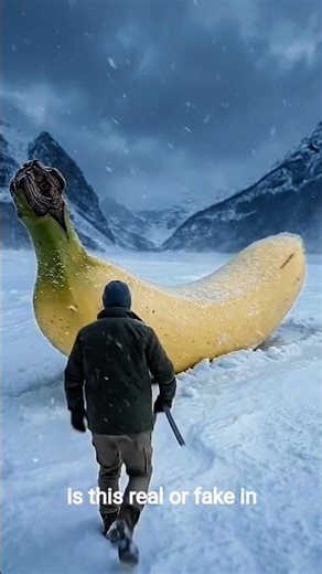 Real or Fake? Giant Banana in Snow! 😳
