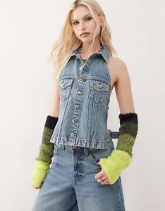 COLLUSION denim halter top (part of a set) | ASOS