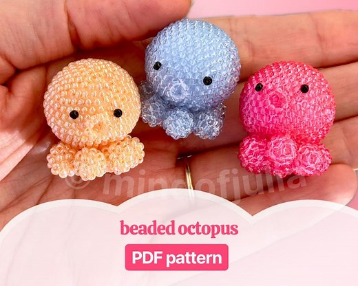 3D Beaded Octopus PDF Pattern: Miyuki Seed Bead Tutorial (beading Pattern) - Etsy