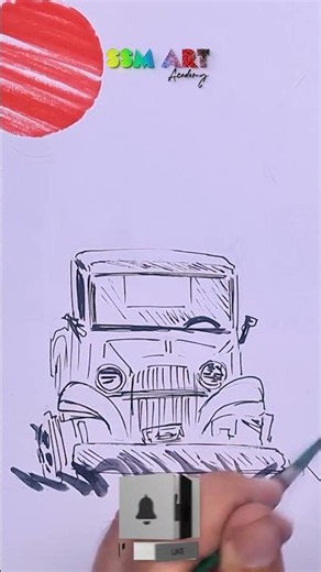 Classic Jeep Drawing Challenge 🎨 | SSM Art #shorts