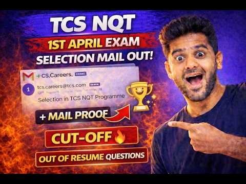 TCS NQT 1st April Result 😱 | Selection Mail Out + Cut Off | Mail Proof 🔥 (2026 Batch)