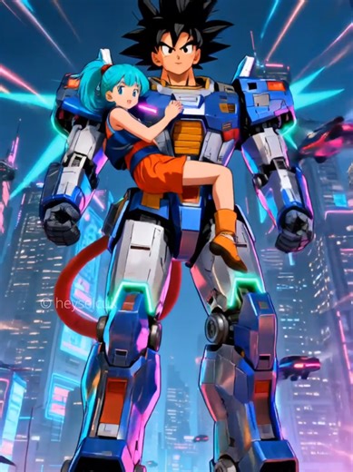 Creating Goku and Bulma in Neon Lights