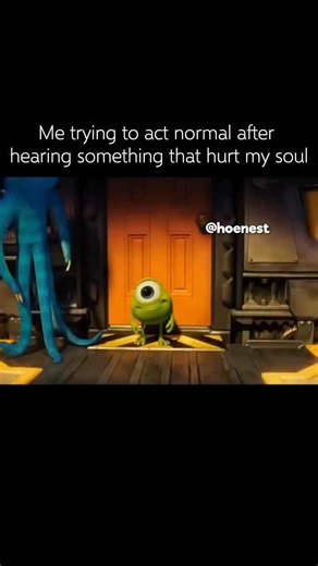 🎬 Fact: Monsters, Inc. (2001) This specific shot of Mike Wazowski standing frozen with a blank expression has become one of the most enduring “reaction memes” on the internet, though it is often digitally altered in the meme version to swap his face with Sulley’s. The scene itself is a masterclass in Pixar’s early “cloth and hair” simulation technology, which was revolutionary at the time; Sulley’s character alone possessed over 2.3 million individual hairs that had to be animated. Interestingl