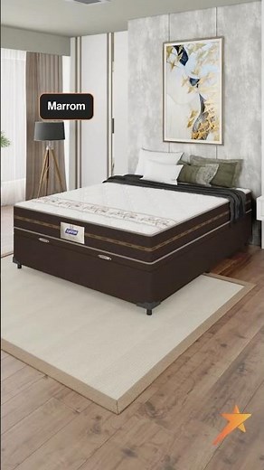 Double Bed Box with Storage, Flora Beige Spring Mattress, 138x188x61cm. Shopee Video