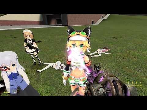 Playing around with anime girls in gmod