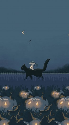 Midnight in the Pumpkin Patch | Cat and Mushroom Animation